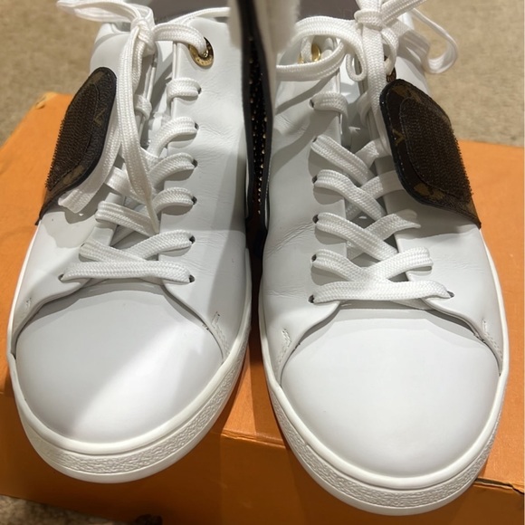 Louis Vuitton Frontrow Leather Trainers Monogram Sneakers 38.5 - Picture 2 of 11